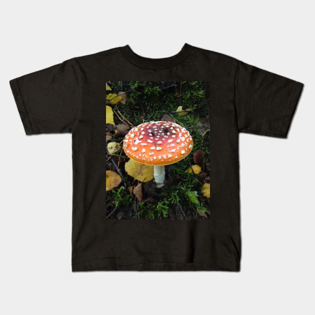 Fairy Fungus Toadstool Village - Foraging for Food? Be careful what you eat!! Kids T-Shirt by Bucklandcrafts